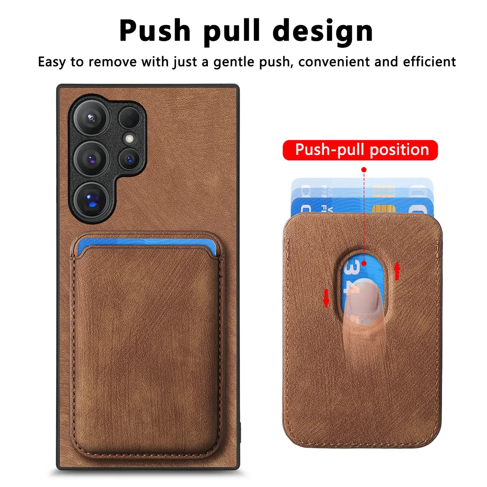 Luxury PU Leather Magnetic Card Slot Wallet Cover for Samsung Galaxy S24 Series