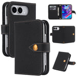 Pebbled Leather Kickstand Flip Wallet Case with MagSafe for iPhone Duo