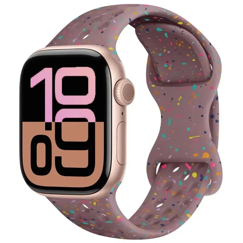Breathable Silicone Band with Perforated Ventilation for Apple Watch