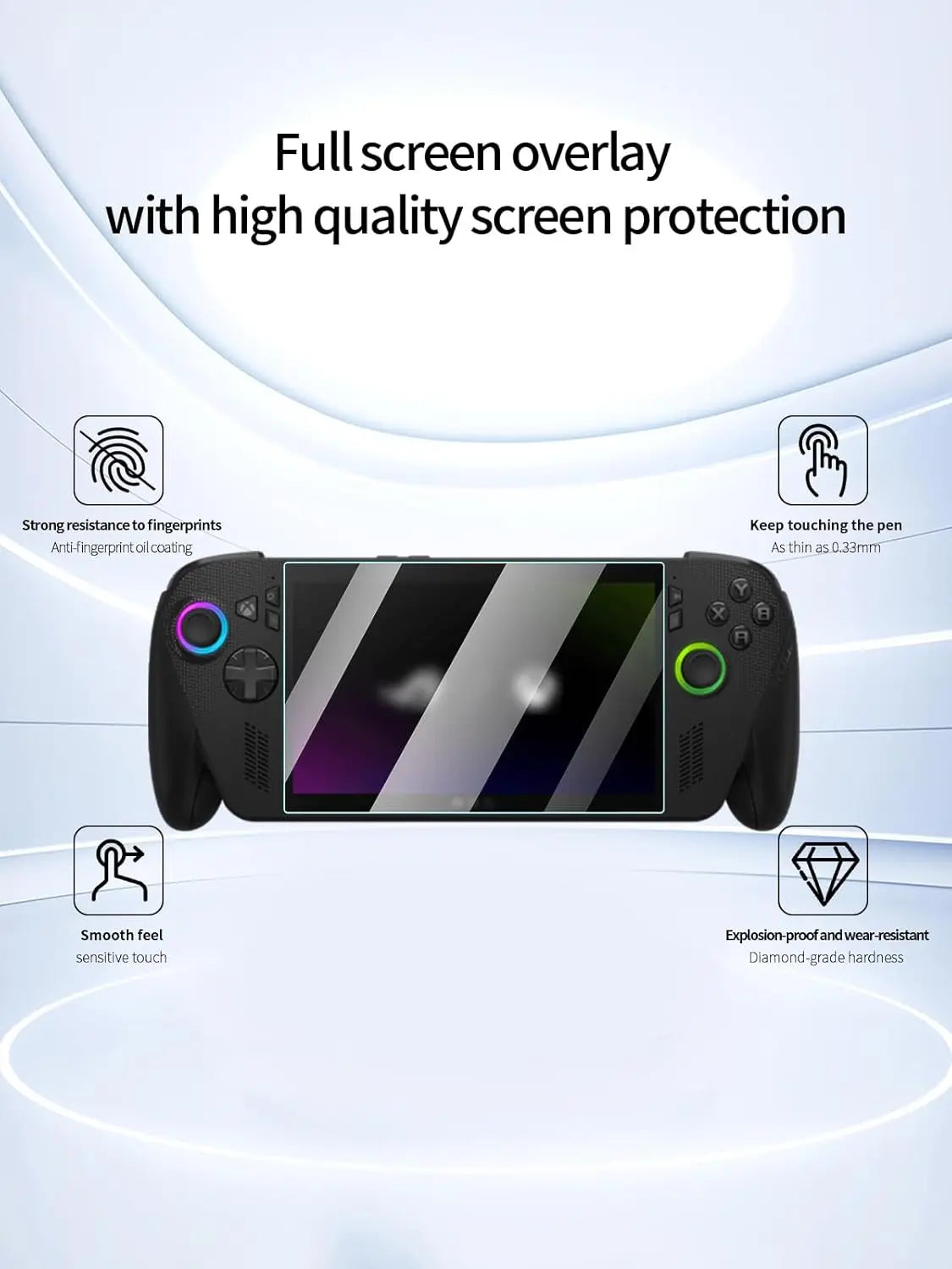 2-Pack HD Tempered Glass Screen Protector for Asus ROG Ally X Console