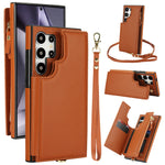 Crossbody Leather Flip Wallet Case for Samsung Galaxy S25 Series