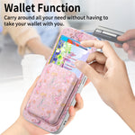 Embossed Leather MagSafe Case with Detachable Card Holder for iPhone 17 Series