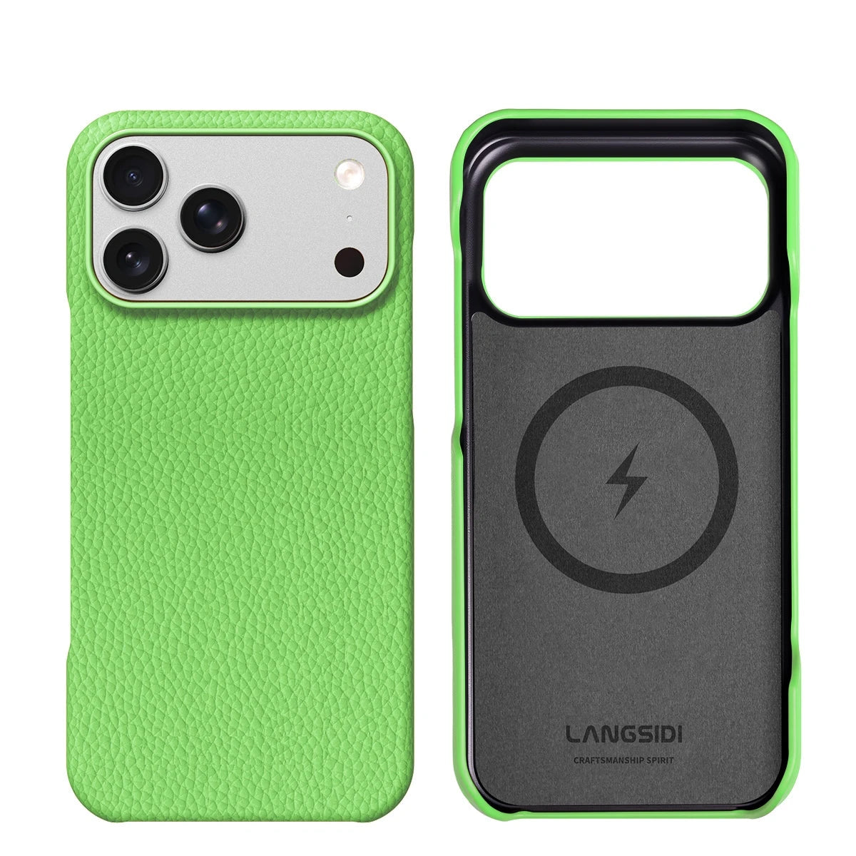 Lychee Leather MagSafe Case with Raised Lens Protection for iPhone 17 Series