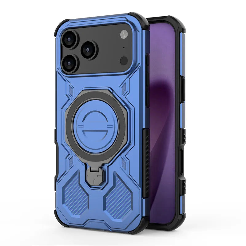 iPhone 17 Series Shockproof Dual Layer Armor MagSafe Phone Case with Kickstand