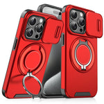 iPhone 15 Series TPU + PC Bumper Case with 360° Rotating Hidden Metal Ring