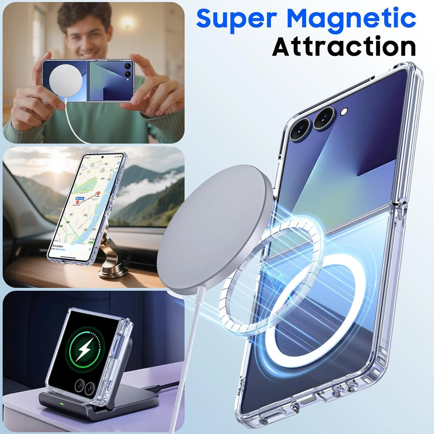 Samsung Galaxy Z Flip 7 Magnetic Clear Case