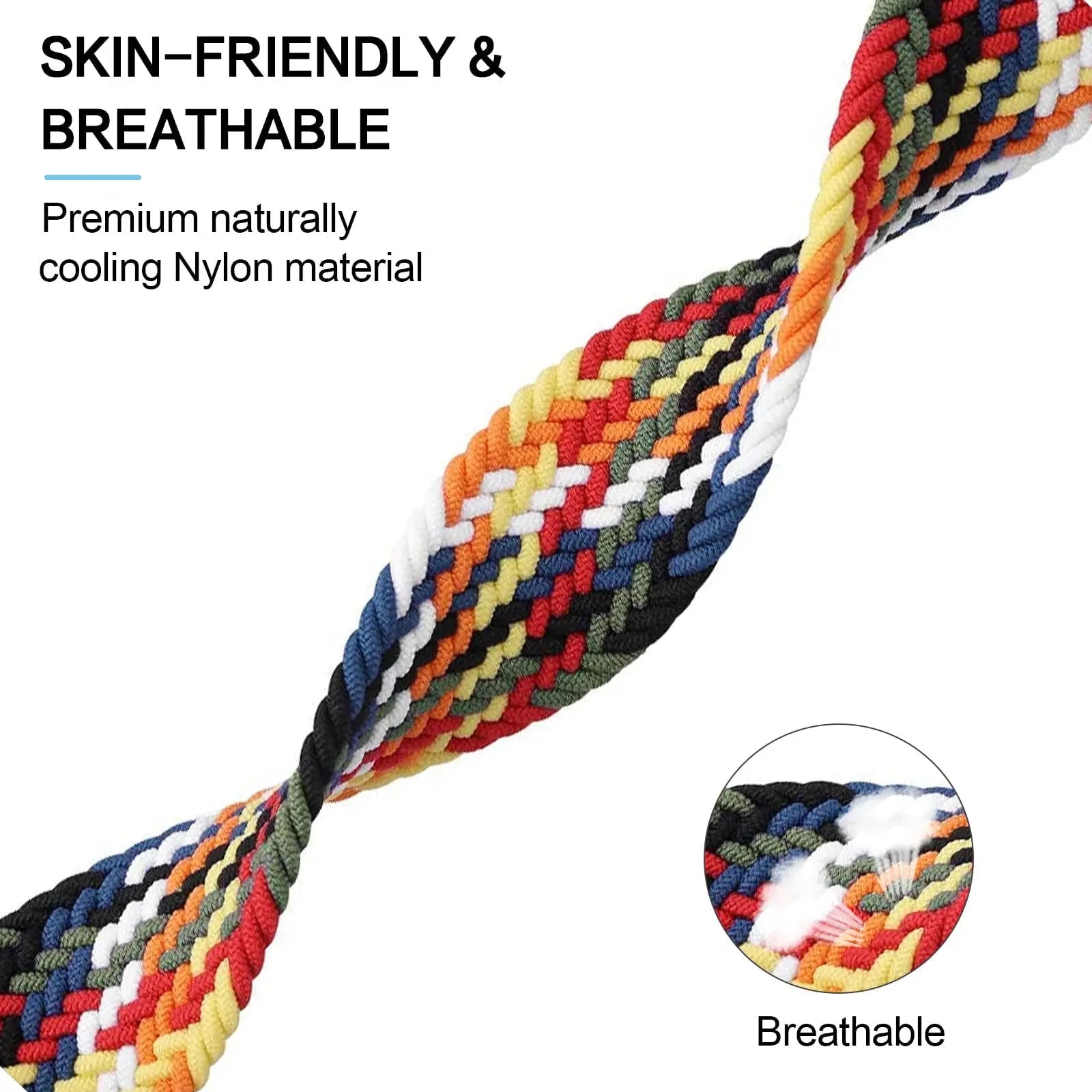 Braided Nylon Strap for Fitbit Versa 4 Elastic Sport Wristbands