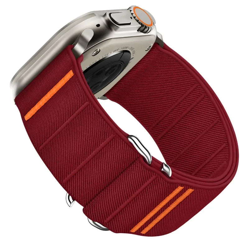 Woven Nylon Loop Closure Band with Shaped Buckle for Apple Watch