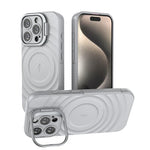 Matte Ripple Armor MagSafe Case with Foldable Stand for iPhone 16 Series