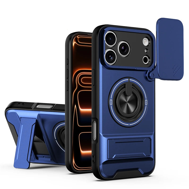 iPhone 17 Series MagSafe Case with Sliding Lens Cover and Stand