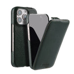 Premium Genuine Leather Magnetic Flip Case for iPhone 16 Series