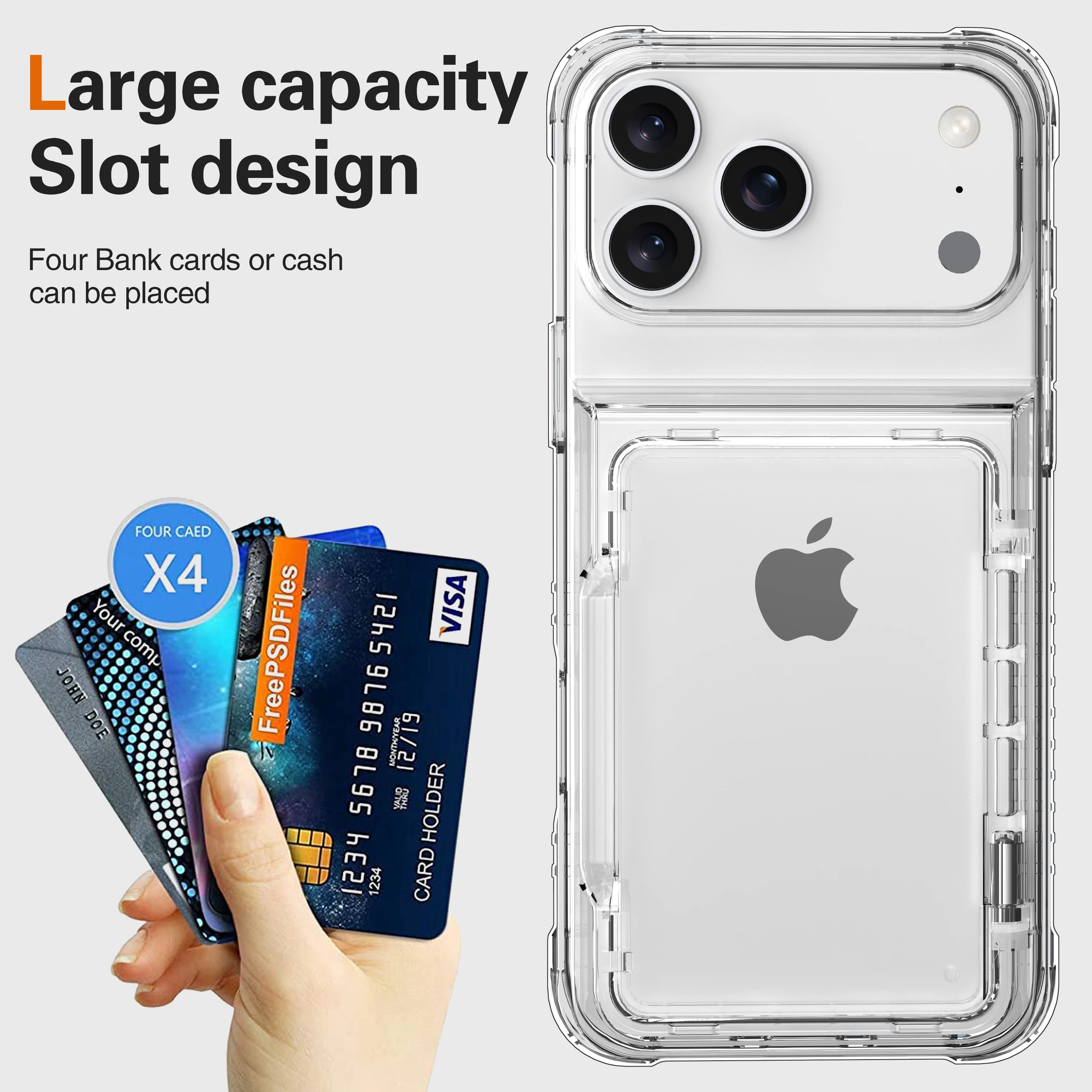 Anti-Yellow Transparent Wallet Case for iPhone 17 Series