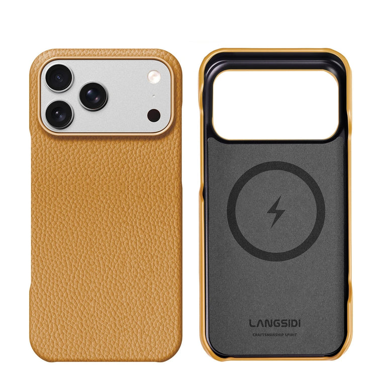 Textured Leather MagSafe Case with Built-in Wireless Charging Ring for iPhone 18 Series