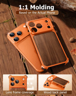 Natural Wood Style Half-Cover Case for iPhone 17 Pro & Pro Max