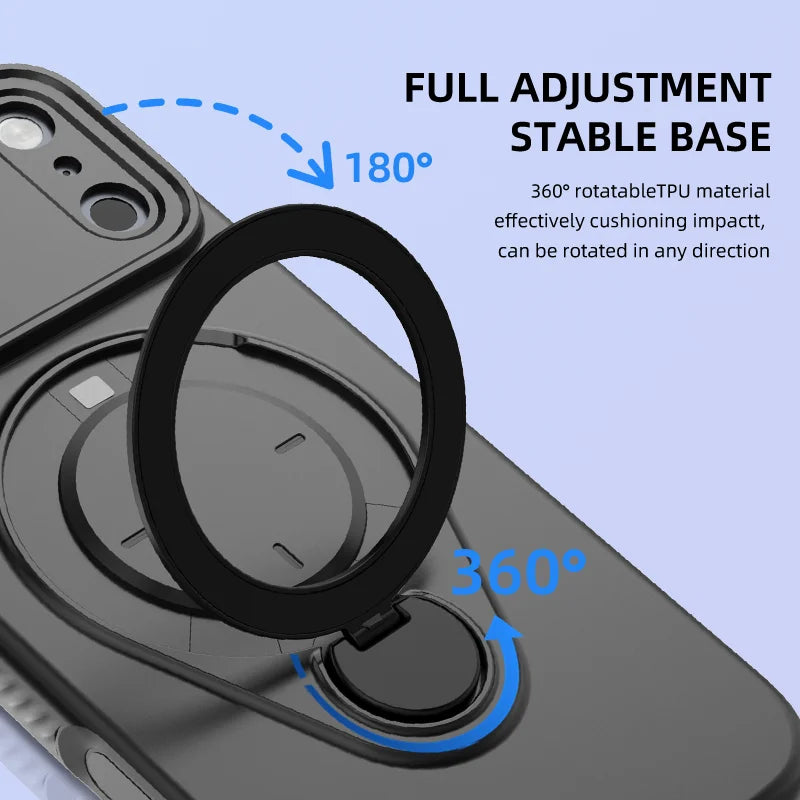 Full Protection MagSafe Case with Rotating Ring Stand for iPhone 17 Series
