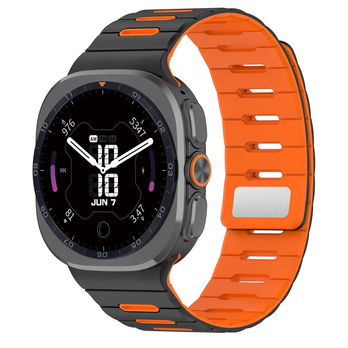 Silicone Sports Band with Magnetic Clasp Closure for Samsung Galaxy Watch Ultra 2