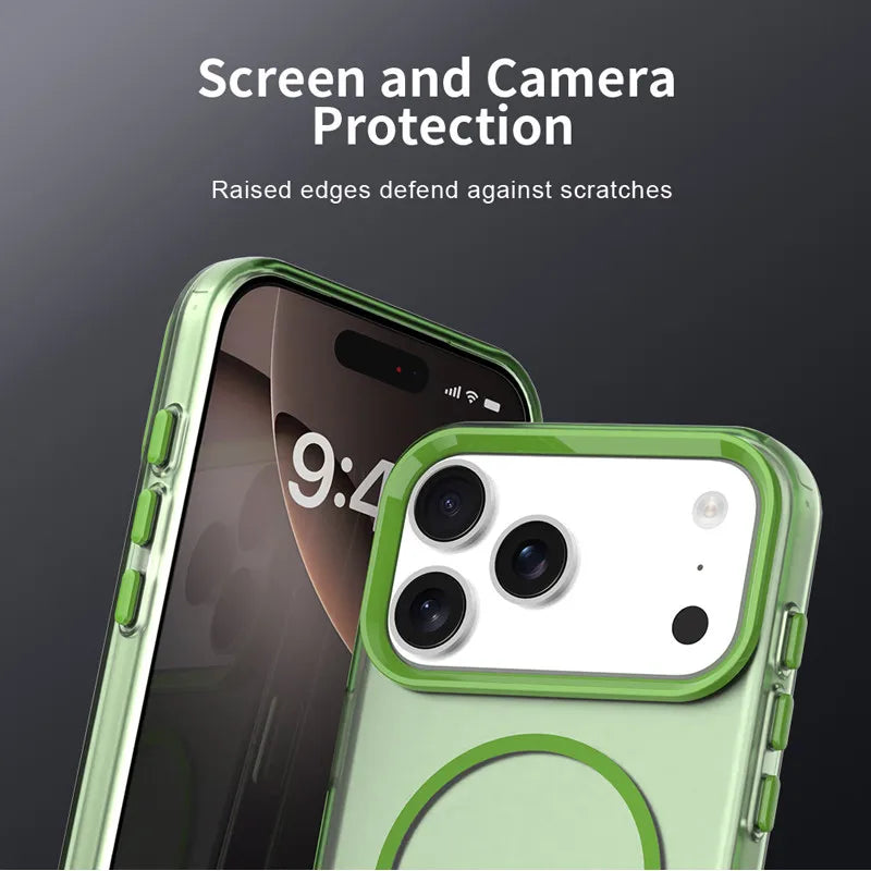 Transparent TPU Camera Protection Case with MagSafe Ring for iPhone 18 Series