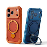 Matte MagSafe Case with 360° Rotating Ring Stand for iPhone 17 Series