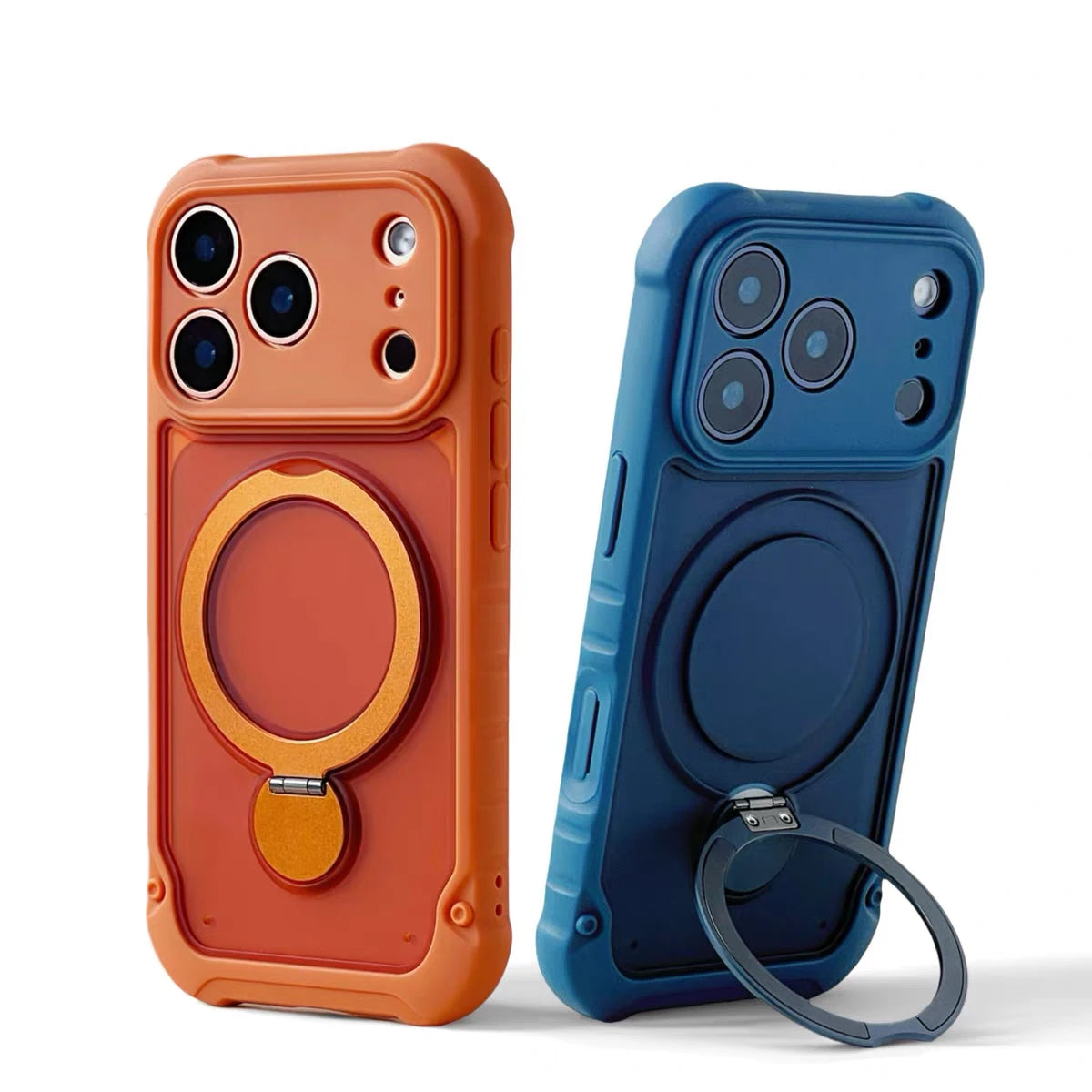 Matte MagSafe Case with 360° Rotating Ring Stand for iPhone 17 Series