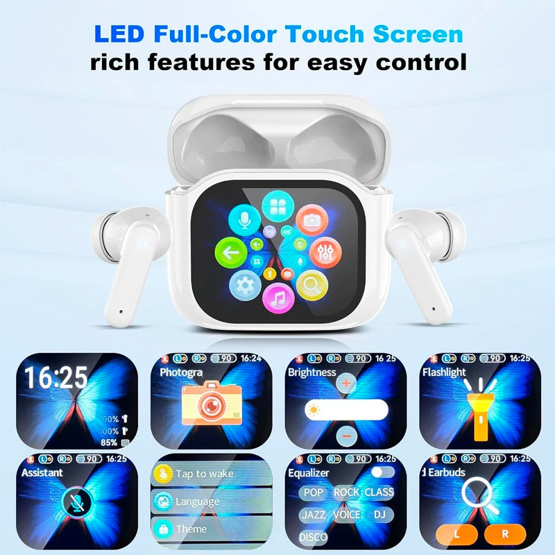 UYUXIO TWS In-Ear Earbuds with Touchscreen Display