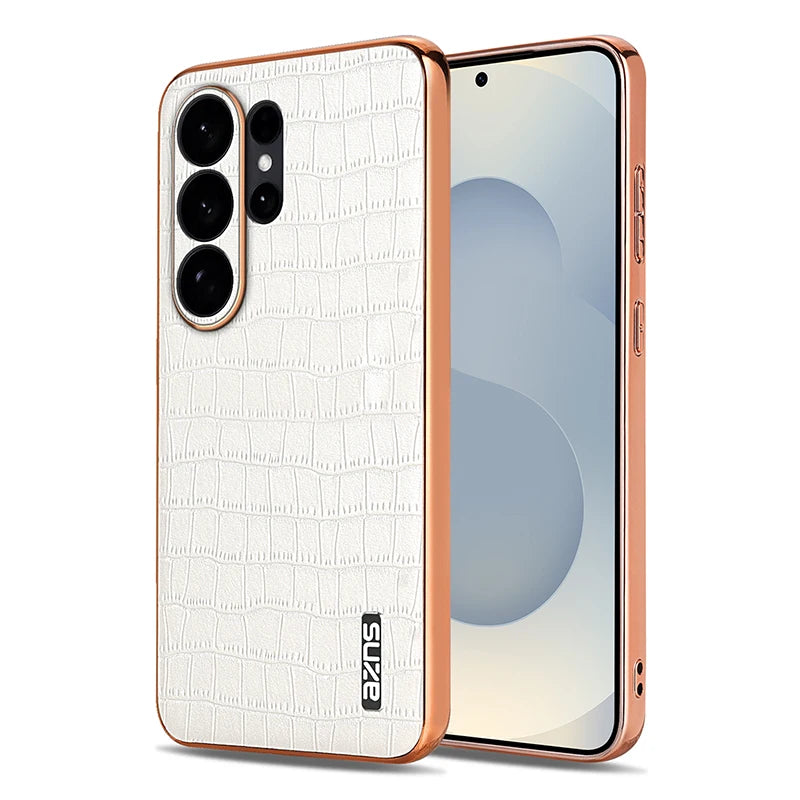 Crocodile Pattern Skin-Feel Phone Case for Samsung Galaxy S26 Series