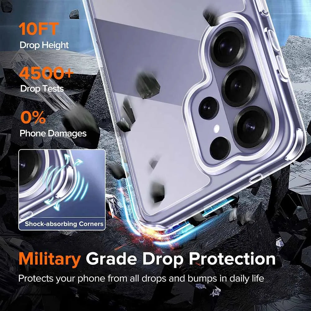 Shockproof Hybrid Clear Case with Military-Grade Drop Protection for Samsung Galaxy S26 Series