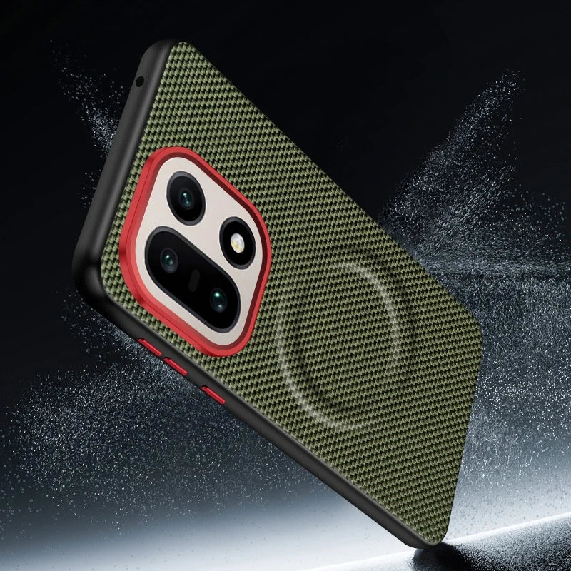 OnePlus 15 Woven Textile & Leather Executive Magnetic Case