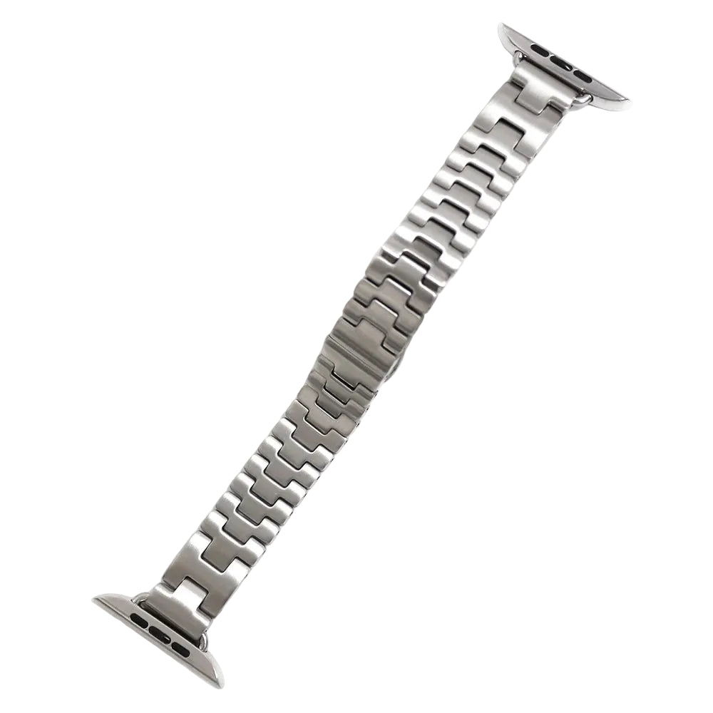 Stainless Steel Slim Band with Butterfly Clasp for Apple Watch