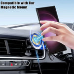 Samsung Galaxy S25 Series Shockproof Clear Magnetic Case with 360° Rotating Ring Stand