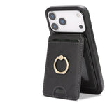 MagSafe Compatible Leather Case with Removable Vertical Card Slot for iPhone 17 Series