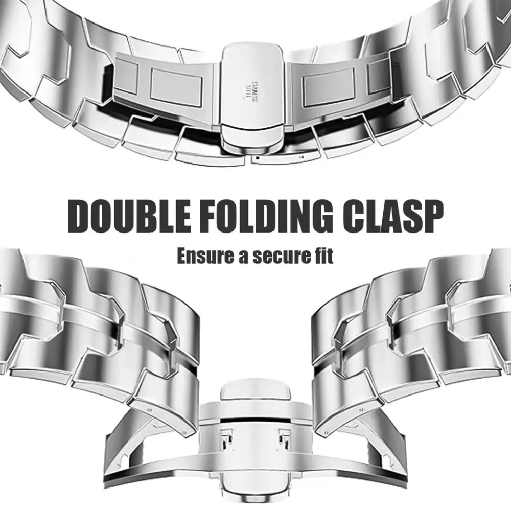 Metal Bracelet Strap with Butterfly Folding Clasp for Samsung Galaxy Watch 9