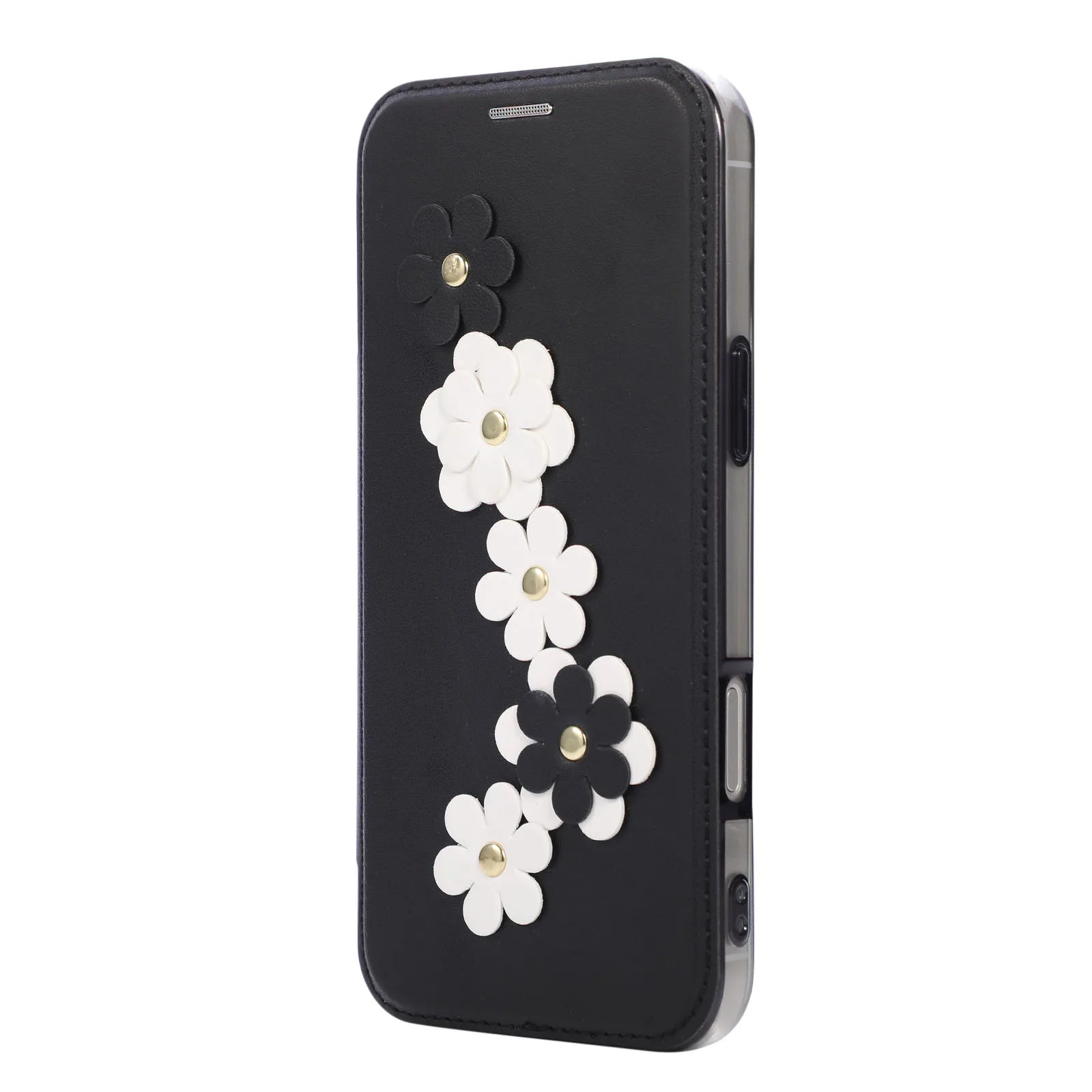Elegant 3D Flower MagSafe Leather Flip Wallet Case for iPhone 17 Series