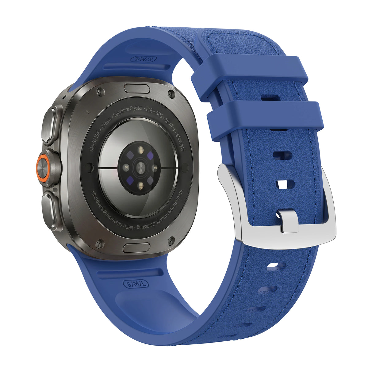 Hybrid Leather and Silicone Watch Band with Quick-Release Connectors for Samsung Galaxy Watch Ultra 2