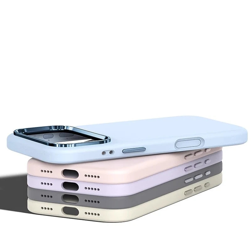 Shock-Resistant Liquid Silicone Case with Alloy Lens for iPhone 17 Series