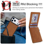 iPhone 17 Series Detachable Leather Wallet Case with Kickstand and RFID Protection