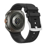 Leather-Like Silicone Watch Band with Ventilation Holes for Samsung Galaxy Watch Ultra 2