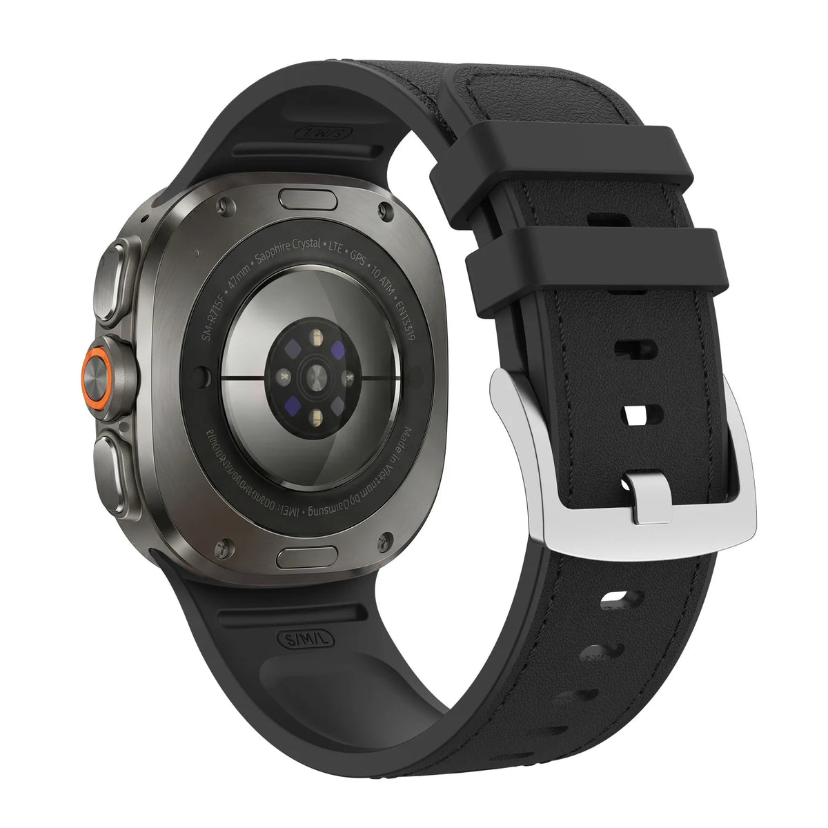 Leather-Like Silicone Watch Band with Ventilation Holes for Samsung Galaxy Watch Ultra 2