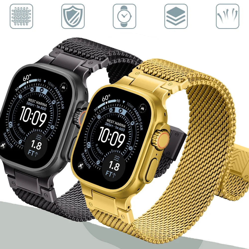 Stainless Steel Mesh Band with Magnetic Buckle for Apple Watch