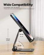 Universal Foldable Phone Stand with Dual Folding Design
