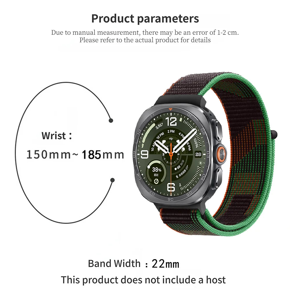 Breathable Nylon Weave Watchband with Hook-and-Loop Closure for Samsung Galaxy Watch Ultra 2