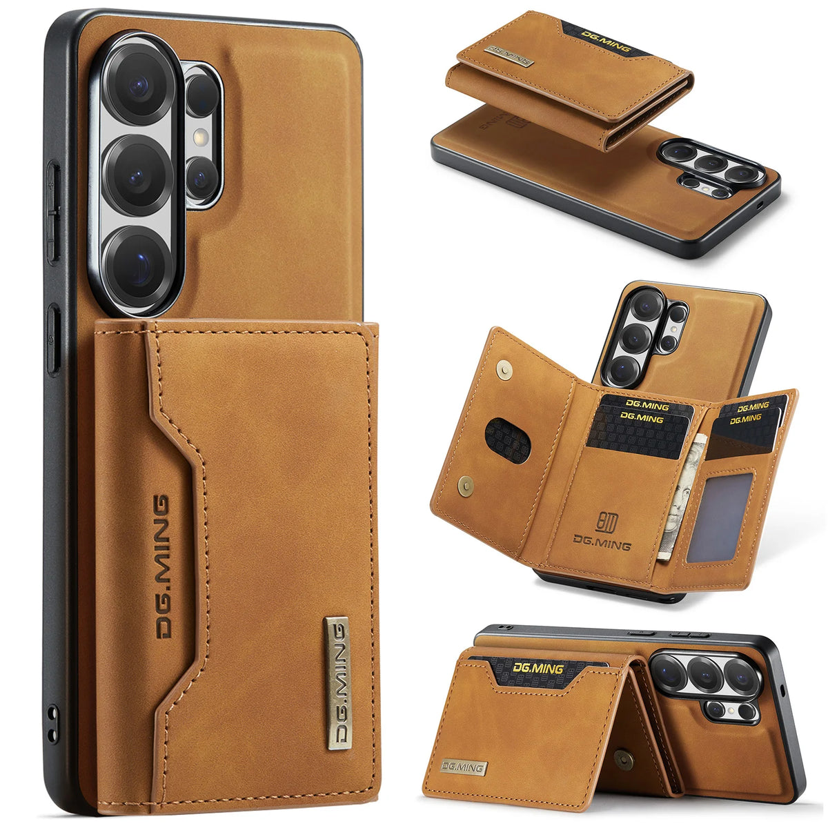 Detachable Magnetic Leather Wallet Case with Camera Ring Protection for Samsung Galaxy S26 Series