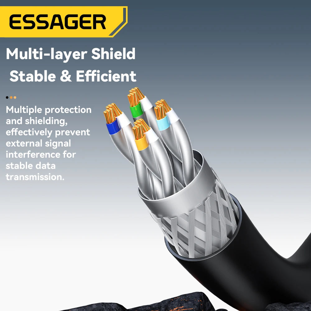 Essager 40Gbps CAT8 Braided Ethernet Cable