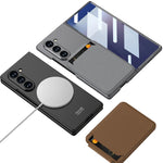 Samsung Galaxy Z Fold7 Magnetic Phone Case with Detachable Card Holder & Tempered Glass