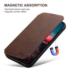 Flip Leather Wallet Case with MagSafe & Card Holder for iPhone 16 Series