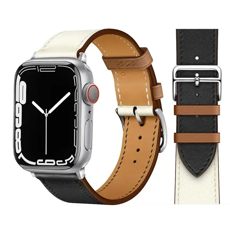 Premium Classic Leather Watch Strap for Apple Watch