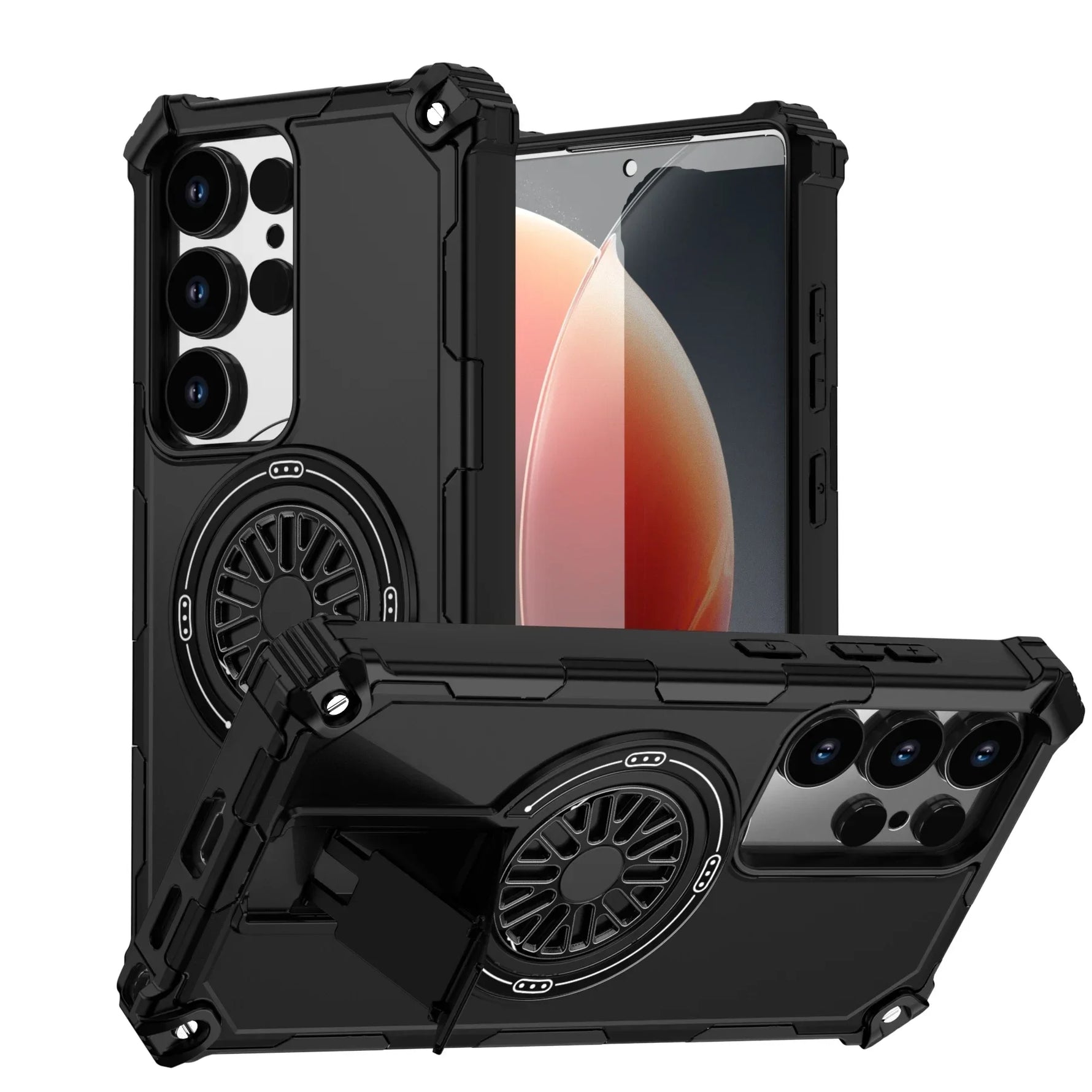 Heavy-Duty Shockproof Magnetic Case with Kickstand for Samsung Galaxy S25 Series