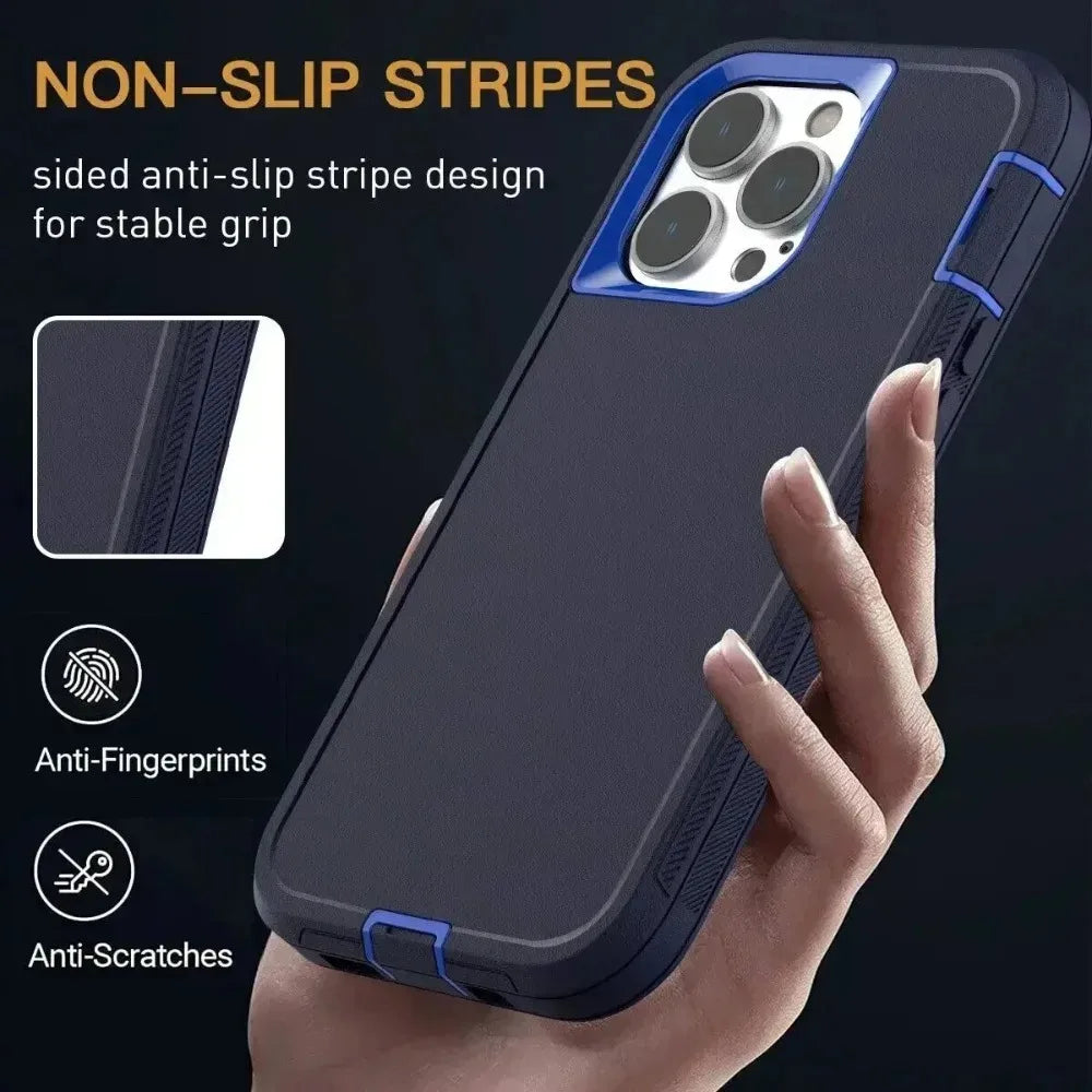 Shockproof Rugged Case with Raised Edge Protection for iPhone 17 Series