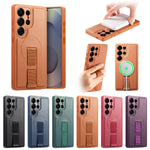Samsung Galaxy S25 Series Magnetic Phone Case with Leather Wrist Strap