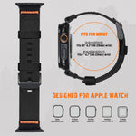 Ribbed Nylon Band with Hook-and-Loop Velcro Closure for Apple Watch
