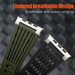 Perforated Silicone Band with Sweat-Wicking Ventilation for Apple Watch